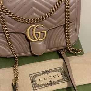 AUTHENTIC GG Marmont matelassé shoulder bag